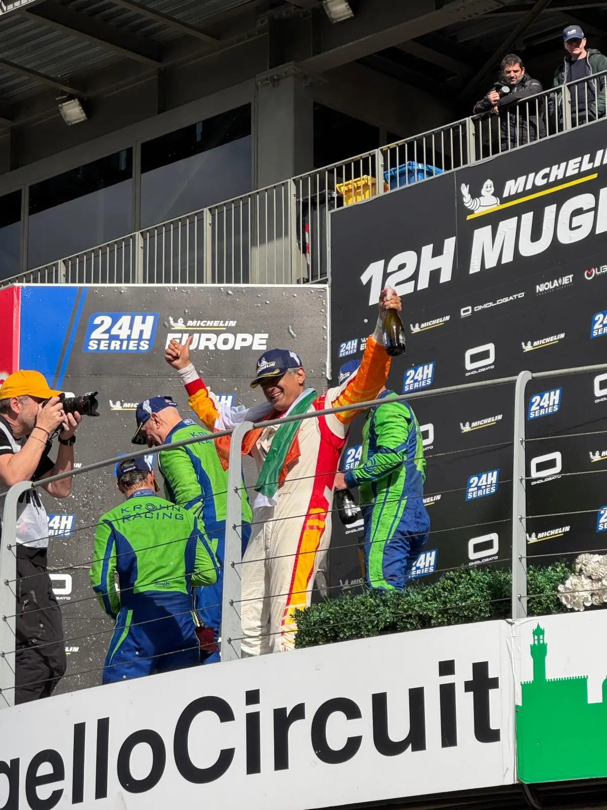 Ajith Kumar celebrates podium finish after securing third place at 12H Mugello | Photo: X / Ajithkumar Racing