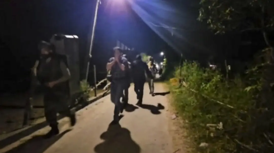Security personnel during an encounter with terrorists, in Kathua district of Jammu and Kashmir, Sunday evening | Photo: PTI