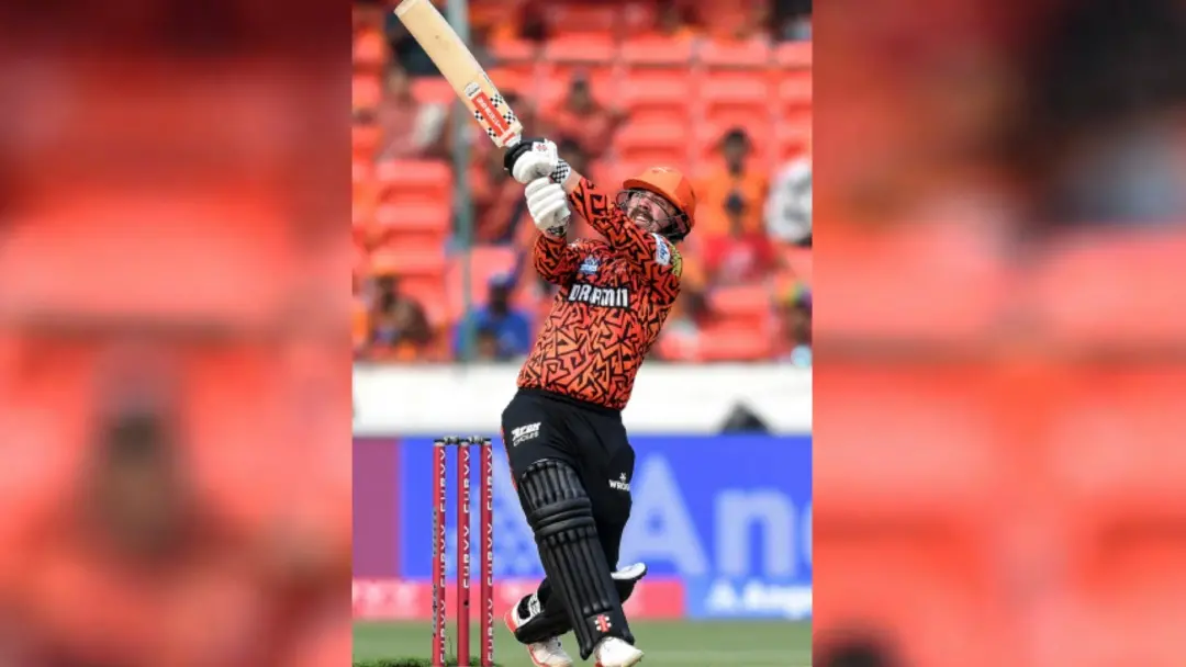 Sunrisers Hyderabad's Travis Head plays a shot during the Indian Premier League (IPL) Twenty20 cricket match between Sunrisers Hyderabad and Rajasthan Royals at the Rajiv Gandhi International Stadium in Hyderabad. | Photo: AFP