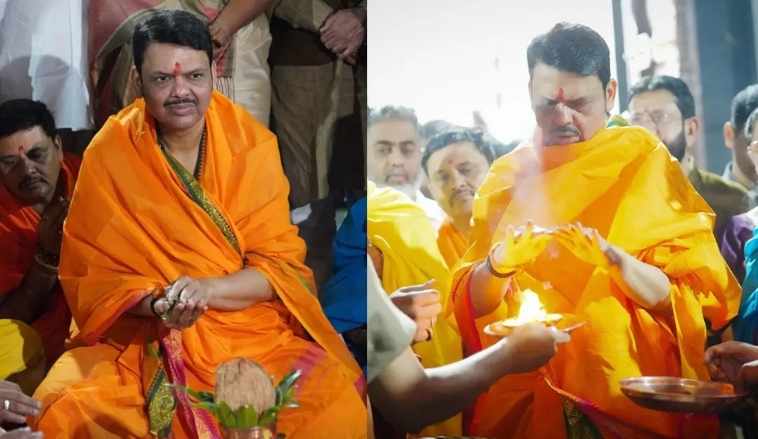 Maharashtra CM Devendra Fadanvis is in Trimbakeshwar Temple Nashik. | Photo: Maharashtra CMO