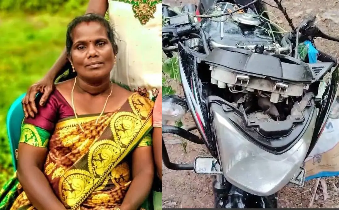 മല്ലിക, മരക്കൊമ്പ് വീണ് തകർന്ന ബൈക്ക്
