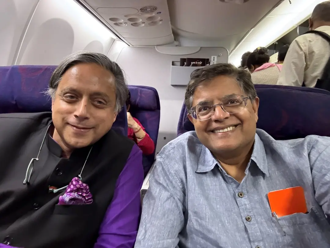 From (L) Shashi Tharoor and Baijayant Jay Panda | Photo: X