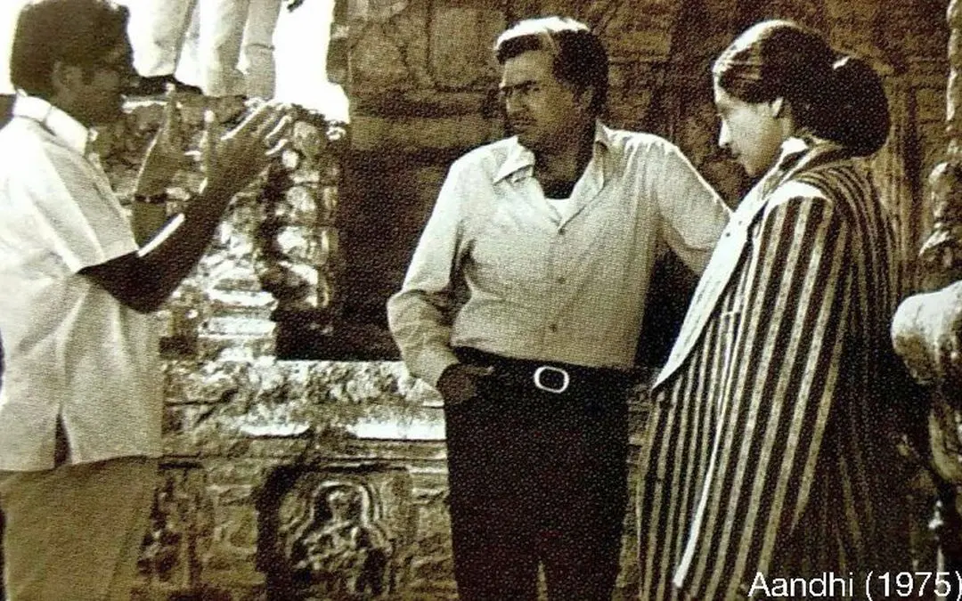 File photo shows Gulzar directing a shot to Sanjeev Kumar and Suchitra Sen on the set of #Aandhi (1975). Acknowledged as one of the finest political drama with a blend of humanist sensitivity, the film is also remembered for soulful songs.