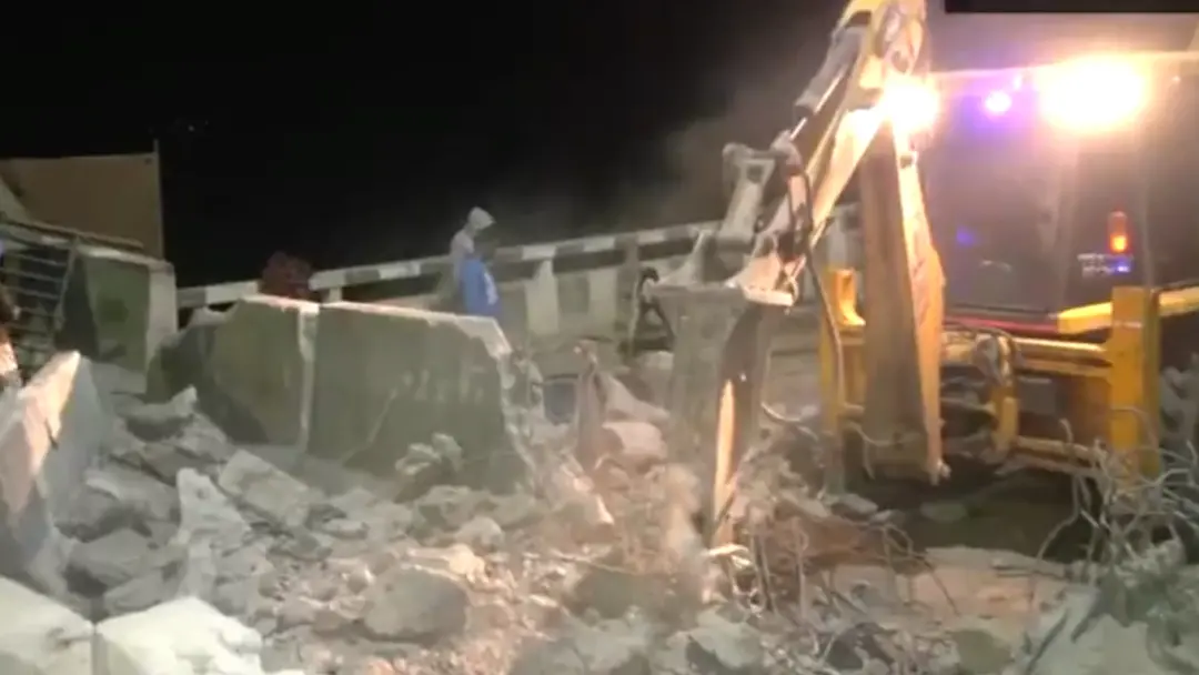 Protest site being demolished. | Screengrab/X