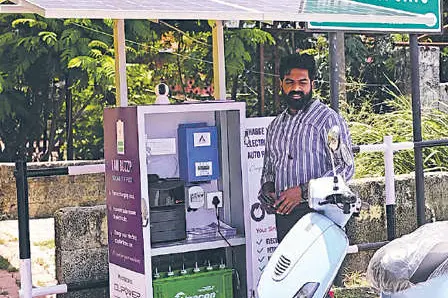How about a portable charging station for your electric vehicle? Kerala man is on it!
