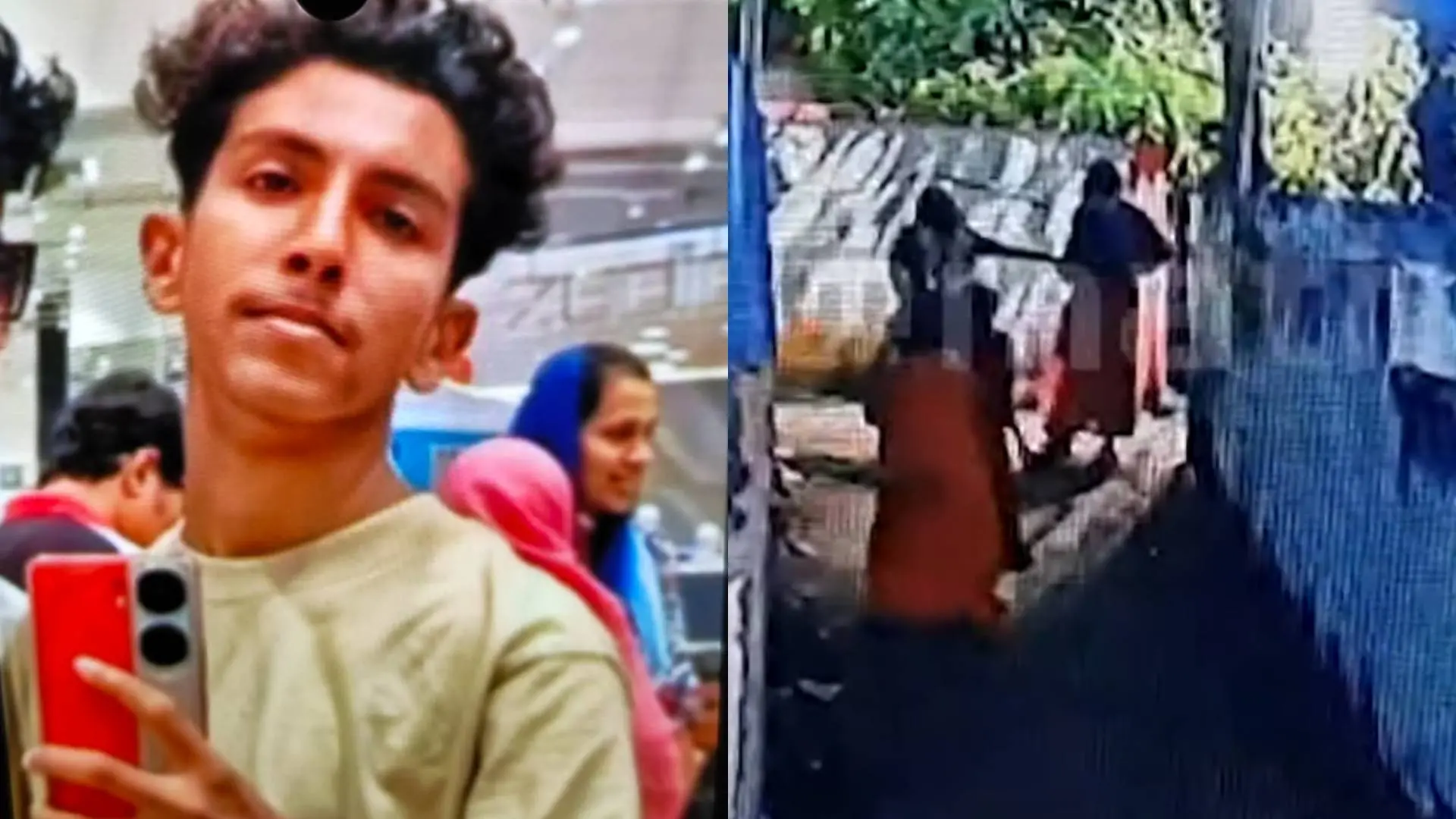 കൊല്ലപ്പെട്ട ഫെബിൻ ജോർജ് ഗോമസ്, സിസിടിവി ദൃശ്യം | Photo: Screengrab/ Mathrubhumi News