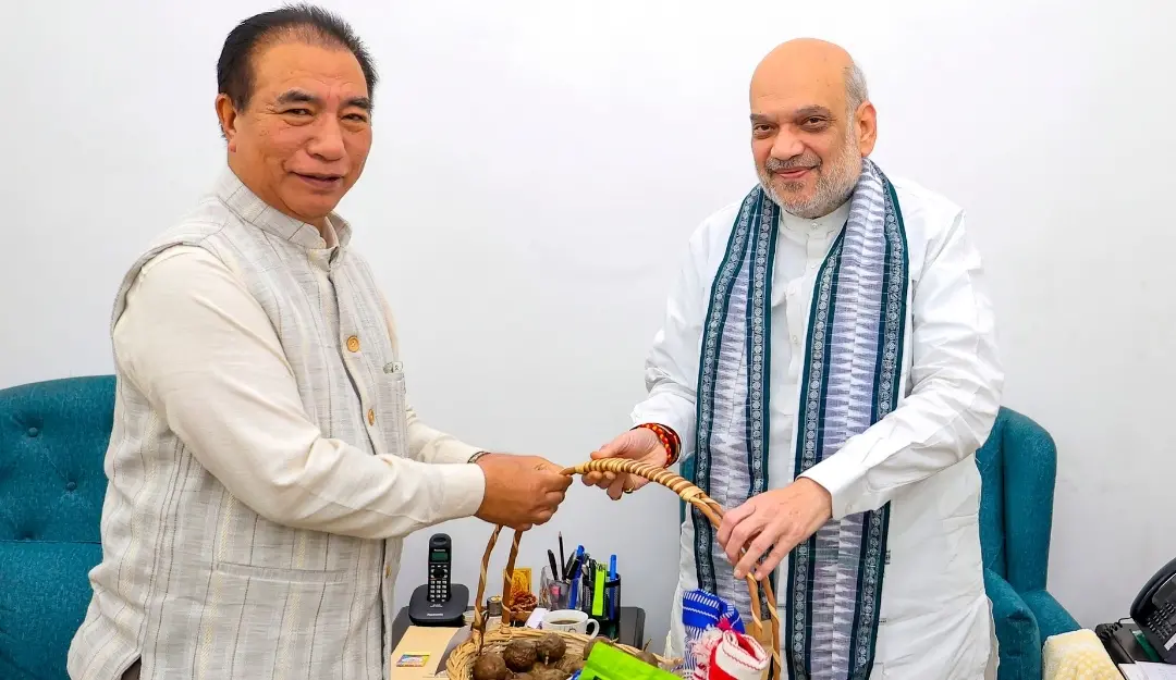 Union Home Minister Amit Shah with Mizoram Chief Minister Lalduhoma. | Photo: PTI