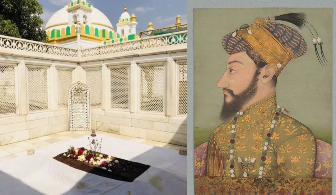 Aurangazeb tomb; Portrait of Aurangazeb
