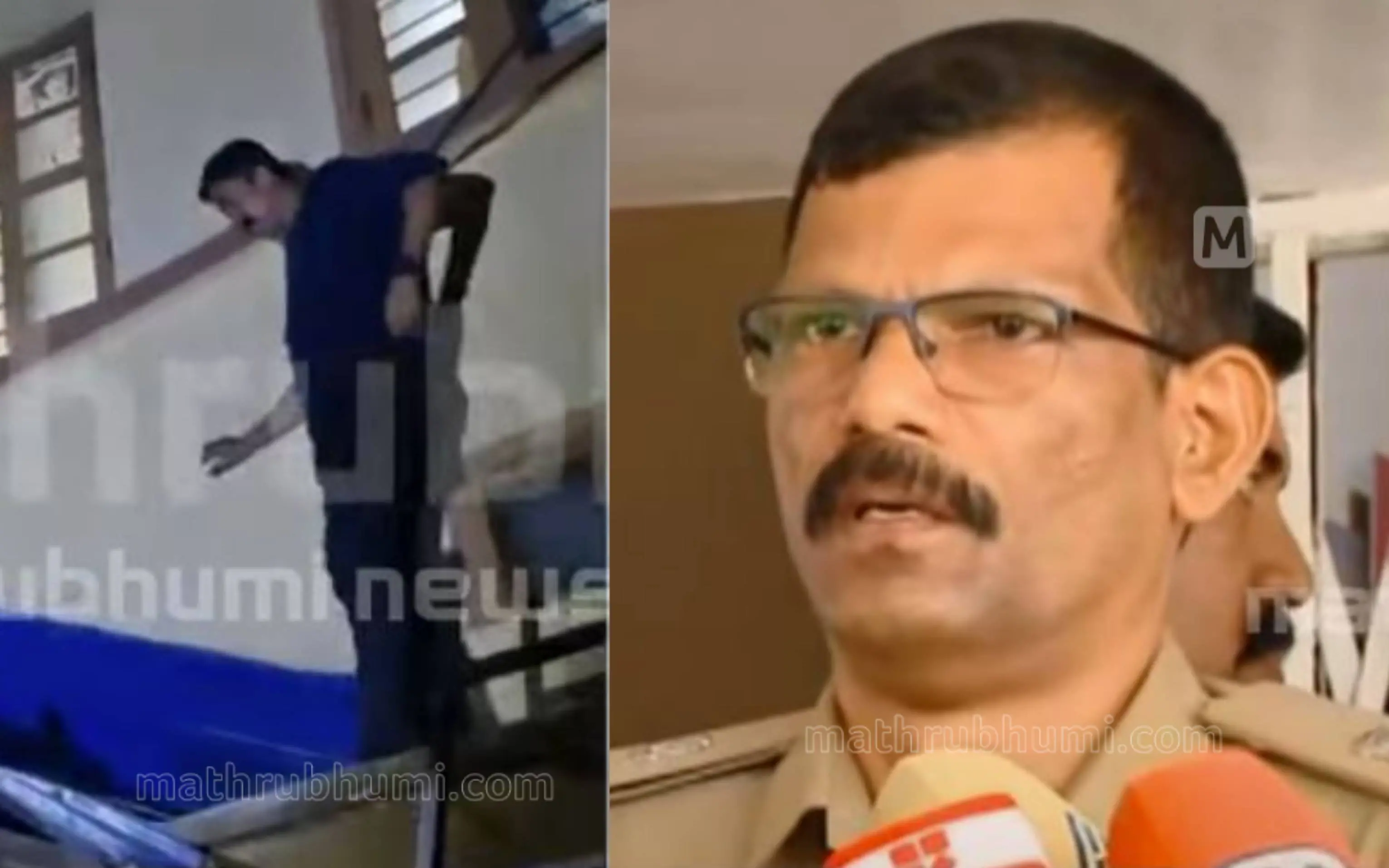 ഹോസ്റ്റലില്‍ രാത്രി നടത്തിയ പരിശോധനയുടെ വീഡിയോ ദൃശ്യം, തൃക്കാക്കര എസിപി പി.വി. ബേബി മാധ്യമങ്ങളോട് സംസാരിക്കുന്നു.