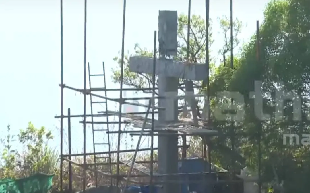 Illegal installation of a cross on encroached land in Parunthumpara
