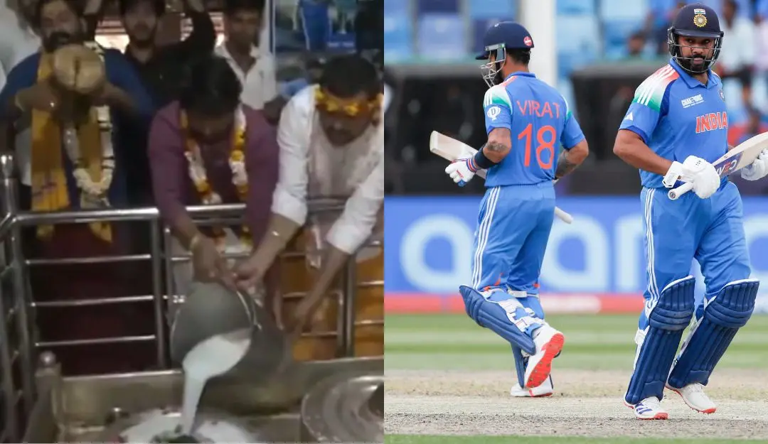 Special prayer for India's win, Rohit Sharma and Virat Kohli during semi-final match (Photo: PTI)