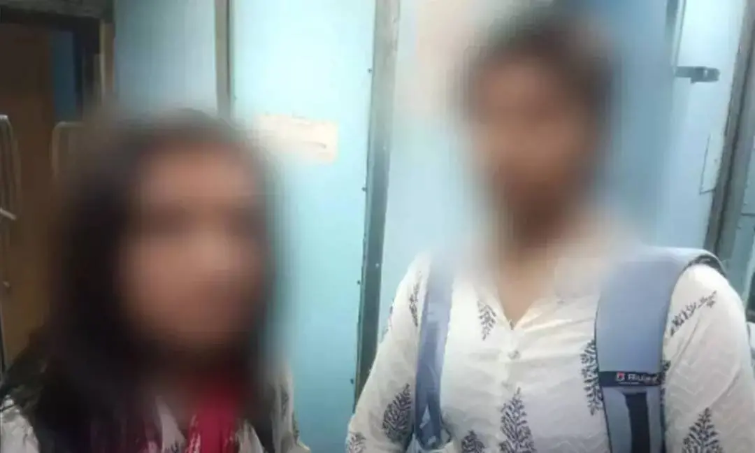 താനൂരില്‍നിന്ന് കാണാതായ പെണ്‍കുട്ടികളെ കണ്ടെത്തിയപ്പോള്‍ | Photo: Mathrubhumi