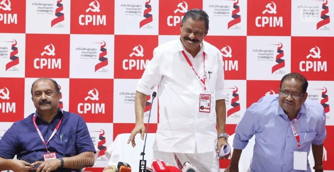 CPM state secretary M V Govindan during a press conference | Photo: B Muralikrishnan/ Mathrubhumi
