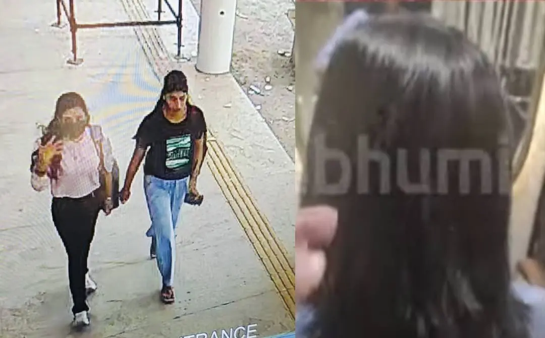 CCTV visuals of missing girls from Tirur railway station (2) One of the girls trims her hair in a beauty parlour in Panvel, Mumbai