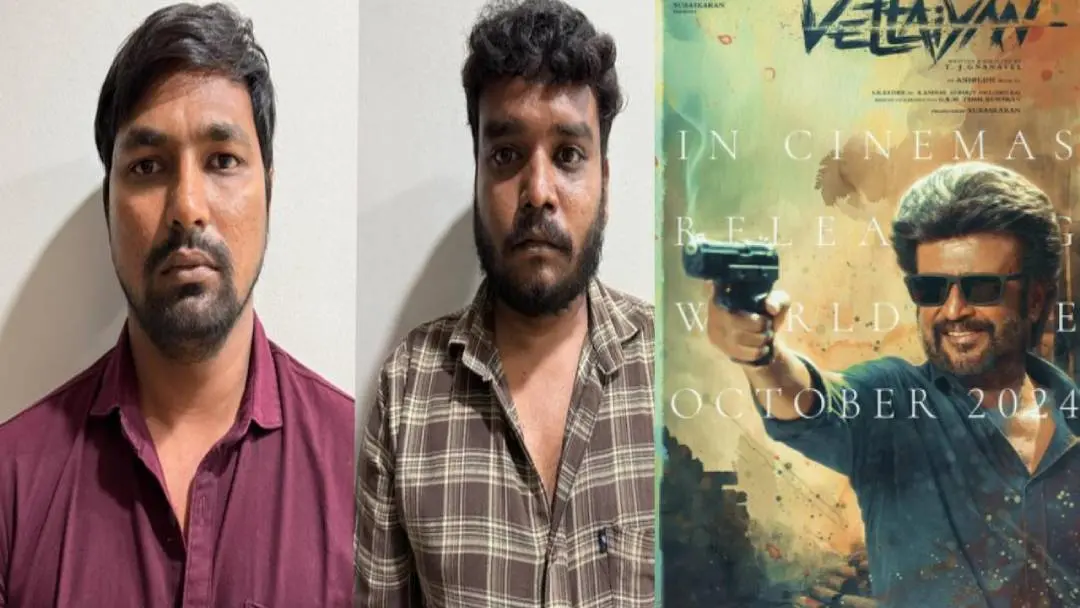 From (L) Kumresan and Praveen Kumar; 'Vettaiyan' poster.