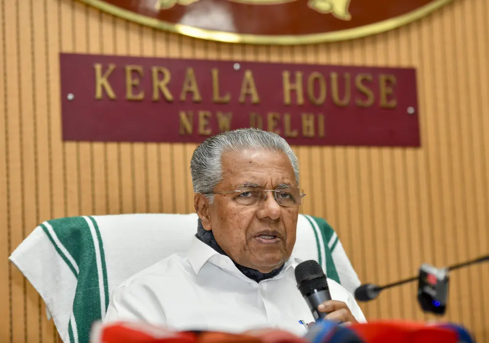 Pinarayi Vijayan addresses a press conference in New Delhi | ANI