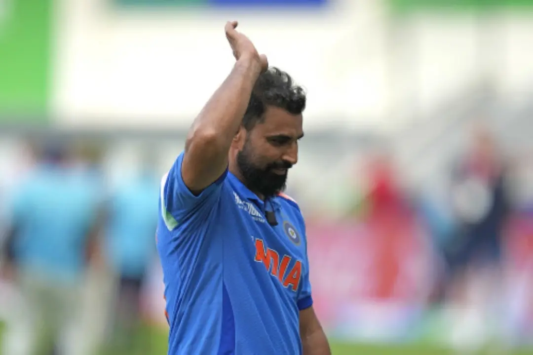 Mohammed Shami reacts as he leaves the field after a five-wicket haul during the ICC Champions Trophy cricket match between India and Bangladesh at Dubai International Cricket Stadium. | Photo: AP