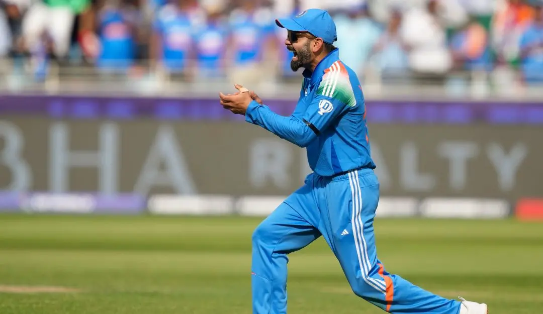 India's Virat Kohli reacts during the ICC Champions Trophy semi-final cricket match (Photo: PTI)