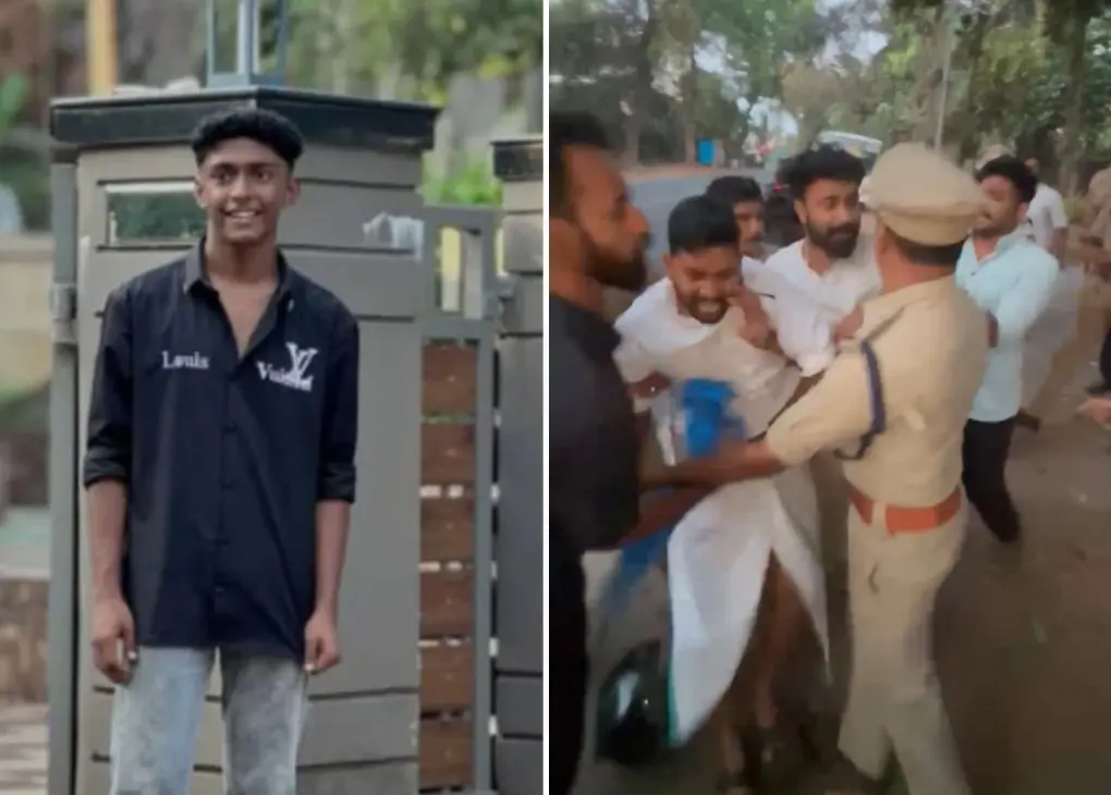 From (L) Shahbaz who was beaten to death; KSU protest | Photos: Arranged/Screengrab