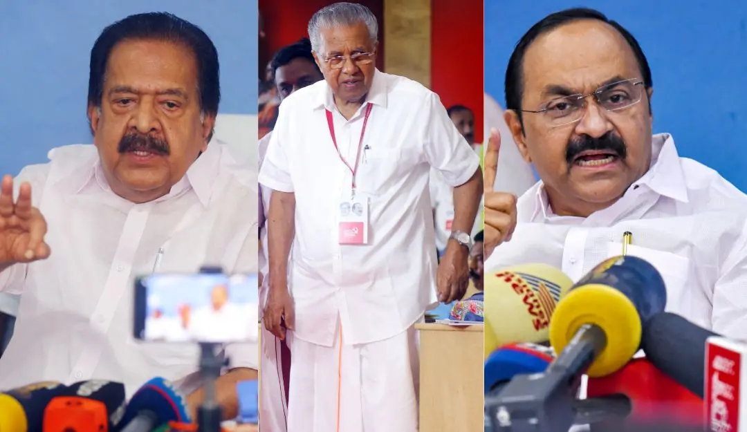 Ramesh Chennithala, CM Pinarayi Vijayan, VD Satheesan (Photo: PTI)