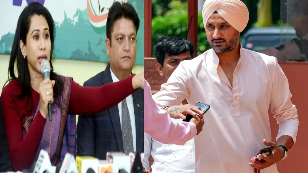 From (L) Shama Mohamed and Harbhajan Singh | File Photos: Agencies