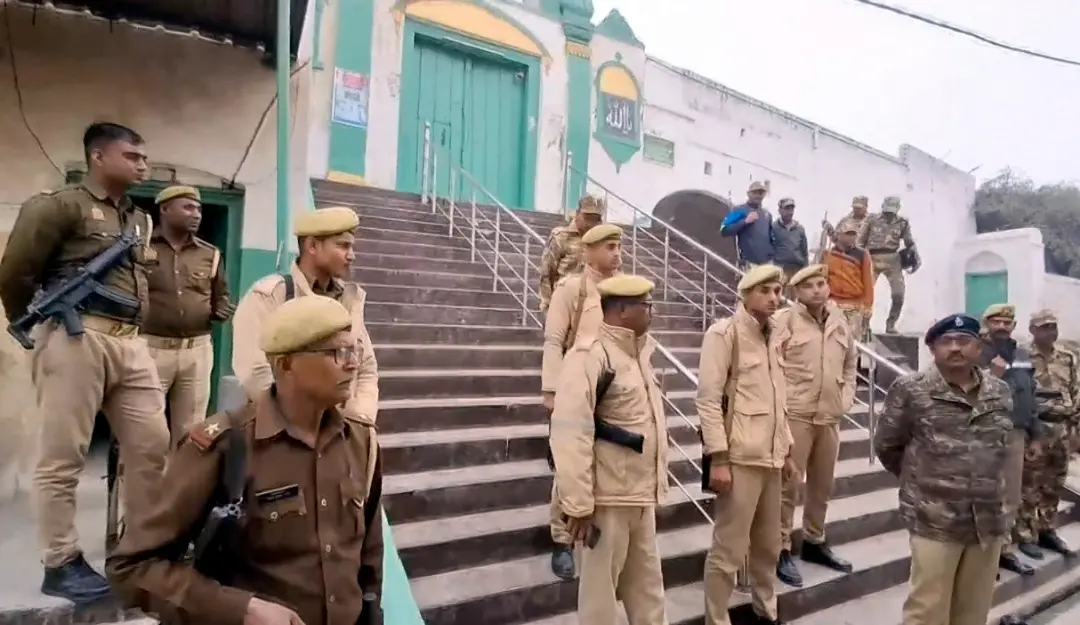 Security personnel keep vigil at the Jama Masjid