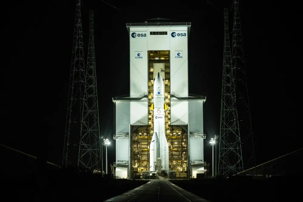 The European Space Agency (ESA) satellite launcher Ariane 6 rocket is seen prior to its maiden launch at the Guiana Space Centre in Kourou | AFP