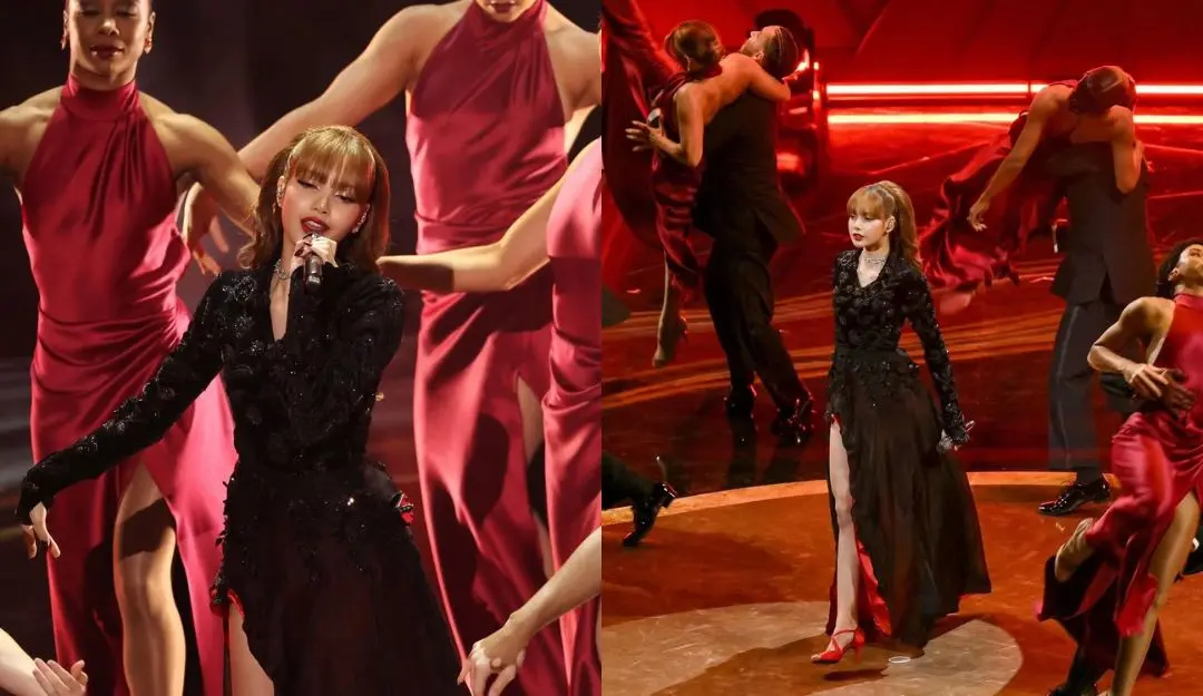 Blackpink's Lisa at the Oscars in Rahul Mishra's design | Photo: instagram/rahulmishra_7