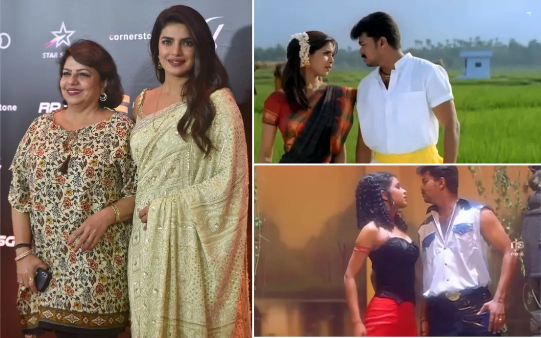 From (L) Priyanka Chopra with her mother; Stills from 'Thamizhan' | PTI, Screengrab