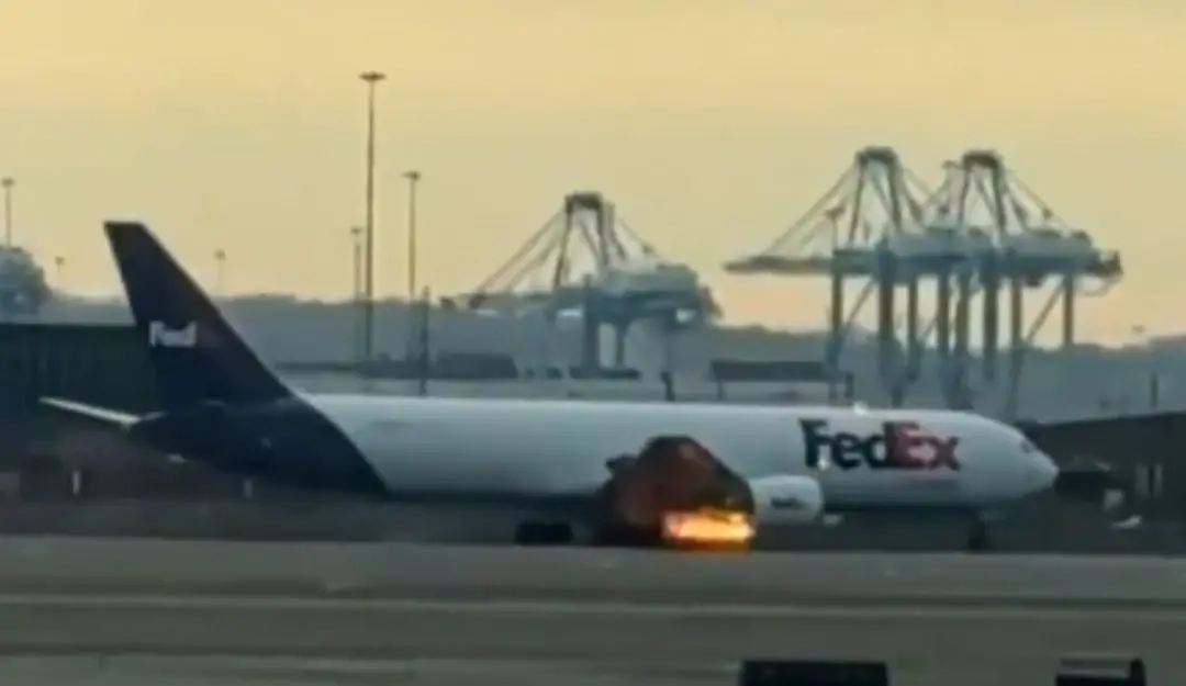 FedEx cargo plane makes emergency landing following bird strike | Photo: X/Steve Guest