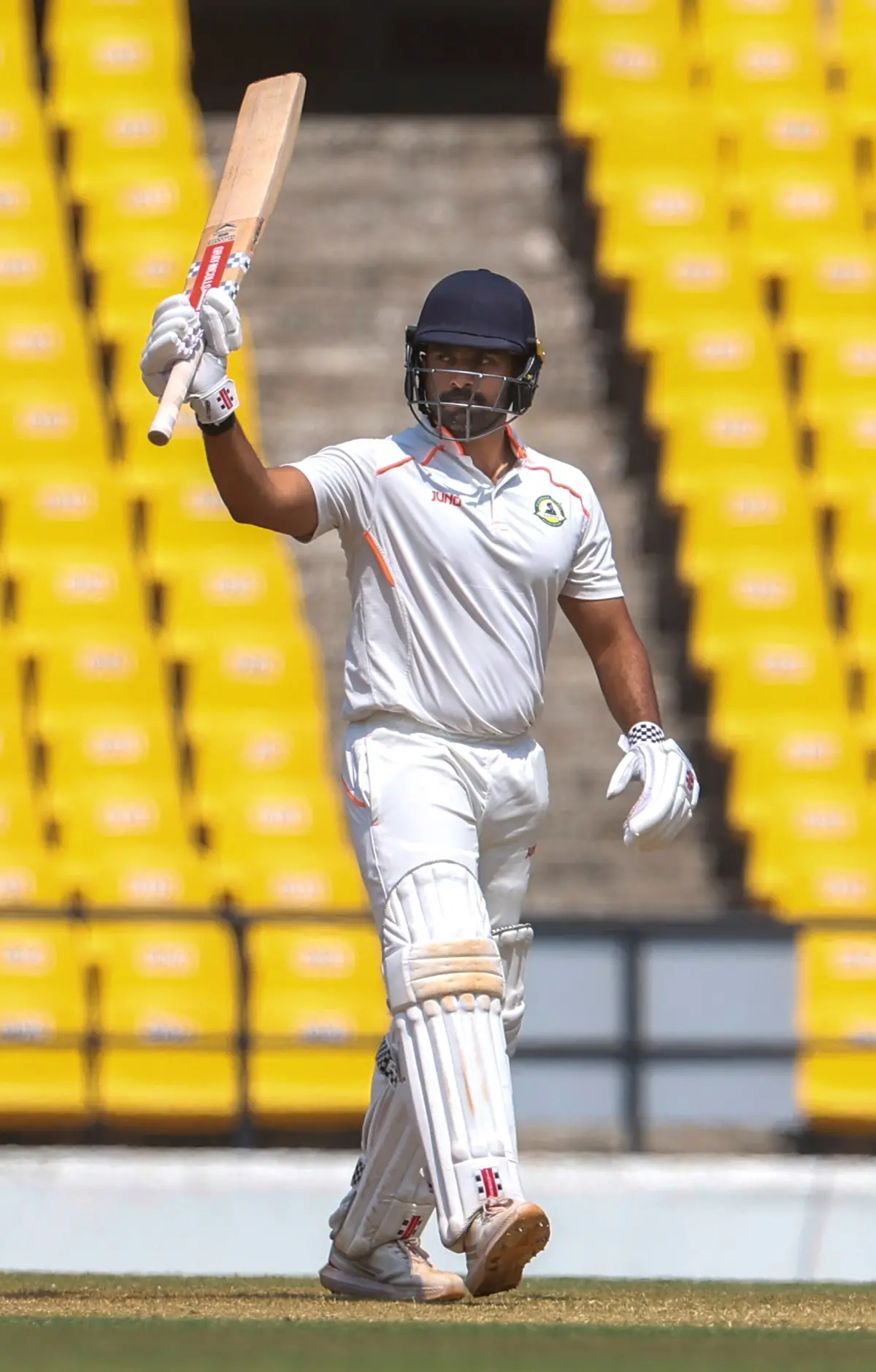 Karun Nair celebrates the milestone | Photo: PTI
