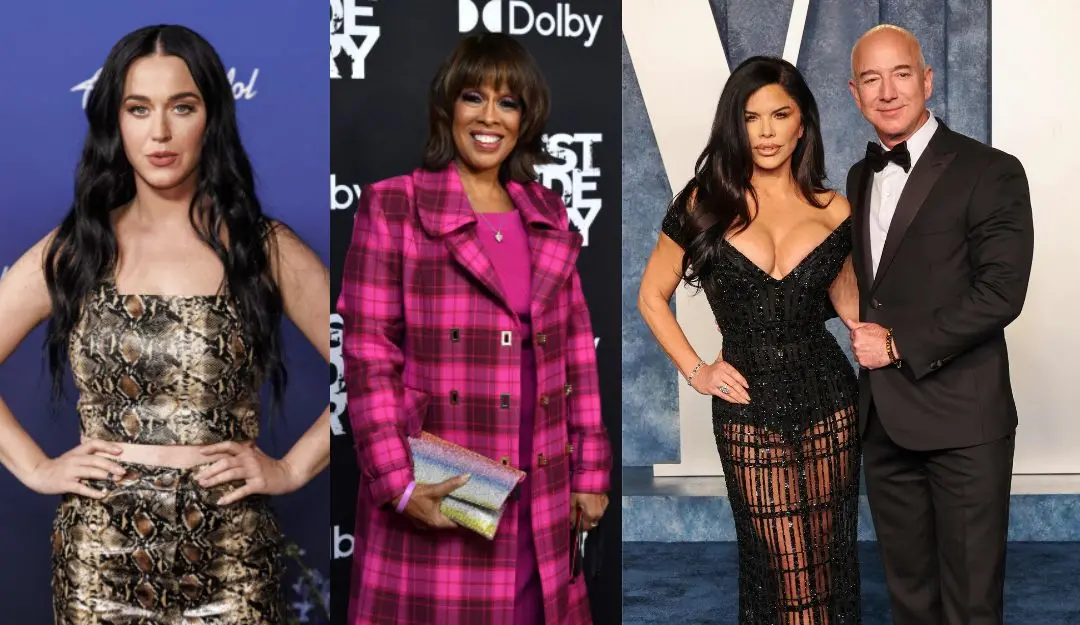 Katy Perry, Gayle King, Jeff Bezos and his fiancee Lauren Sanchez