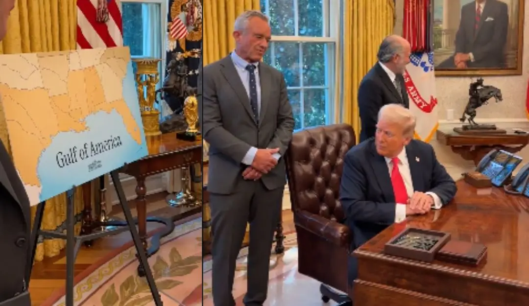 Donald Trump gets teary-eyed watching the 'Gulf of America' map | Photo: X/margomartin
