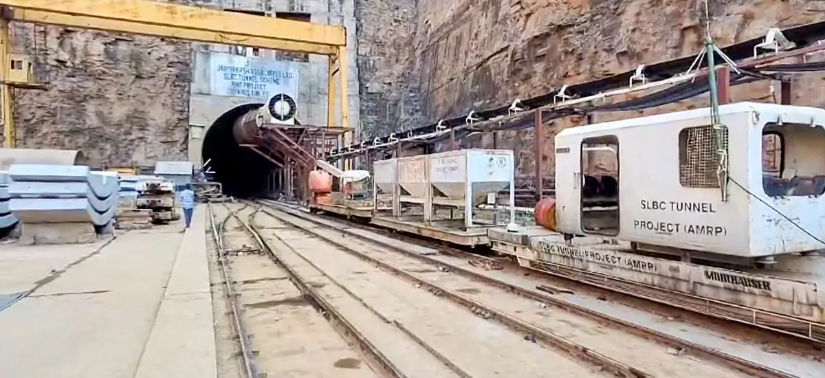 The Srisailam Left Bank Canal (SLBC) project site where a portion of the tunnel collpased | Photo: PTI