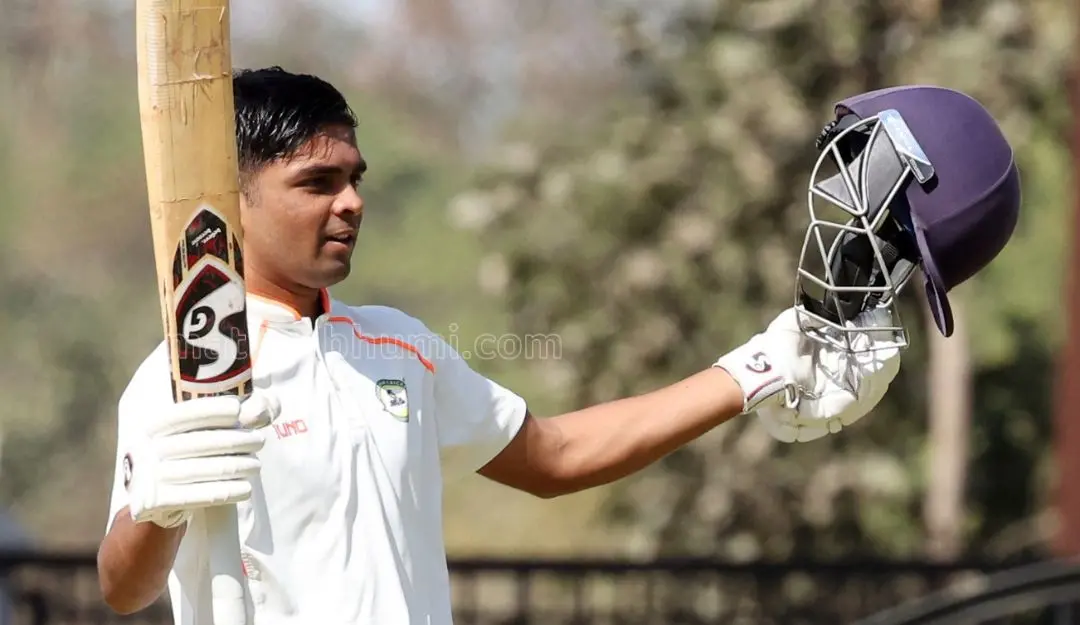 Vidarbha batter Danish Malewar celebrates century against Kerala in Ranji Trophy Final at Nagpur | Photo: B. Muralikrishnan, Mathrubhumi