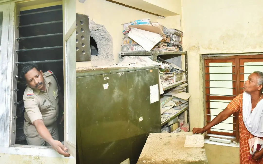 Scenes from the UCO bank branch where a robbery was attempted | Photo: Mathrubhumi