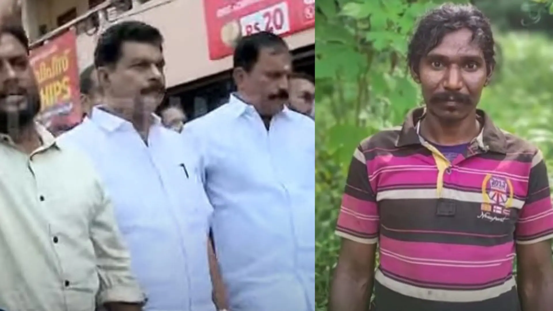 PV Anvar leading the protest, Mani | Photos: Screengrab/Mathrubhumi