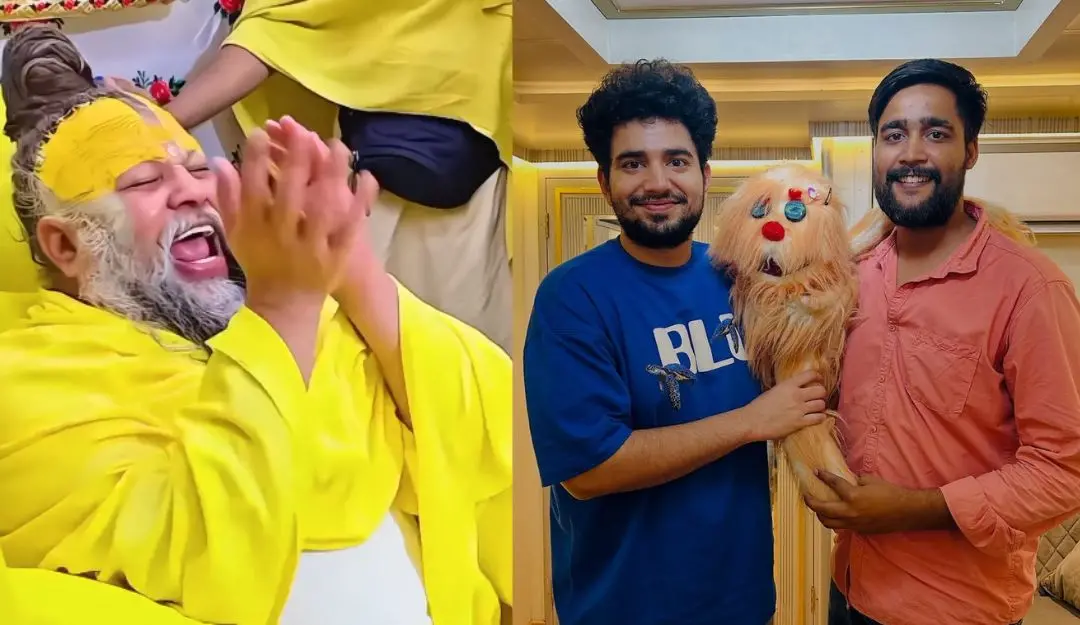 Premanand Govind Sharan, Amar Saxena with Samay Raina and his puppet