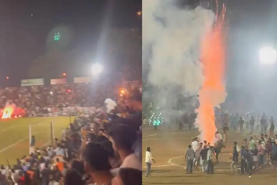 Firecrackers burst, injuring spectators during sevens football match in Malappuram | VIDEO