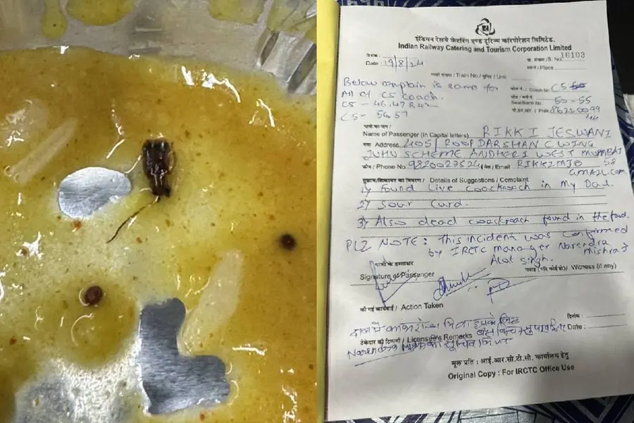 Once again cockroach in food served on Vande Bharat; FB post shared by passenger goes viral