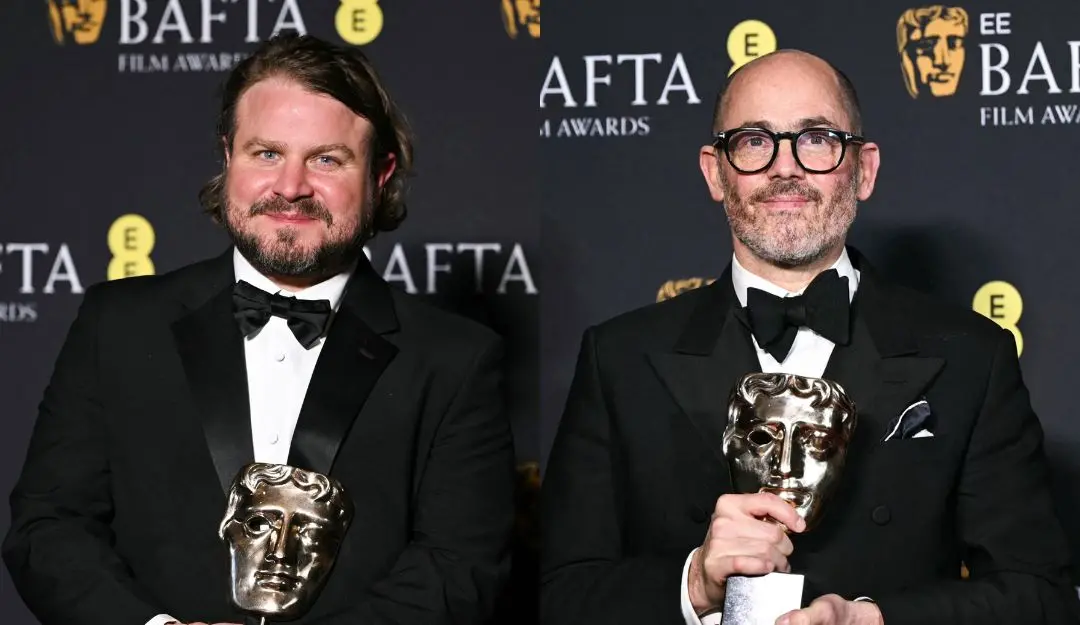 US director Brady Corbet poses with the award for Best director for 'The Brutalist,' German director Edward Berger poses with the award for Best film for 'Conclave' | Photos: AFP