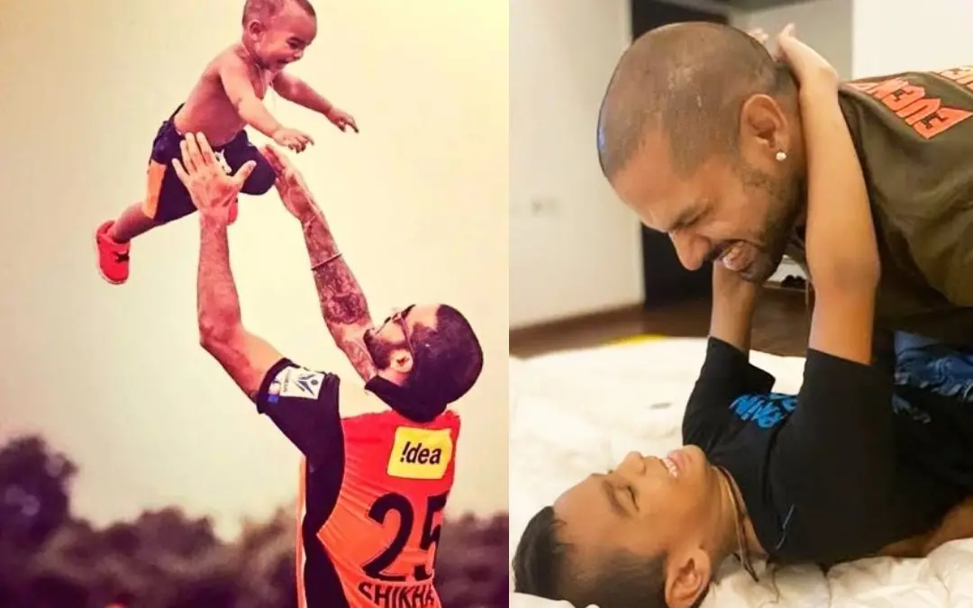Shikhar Dhawan with his son