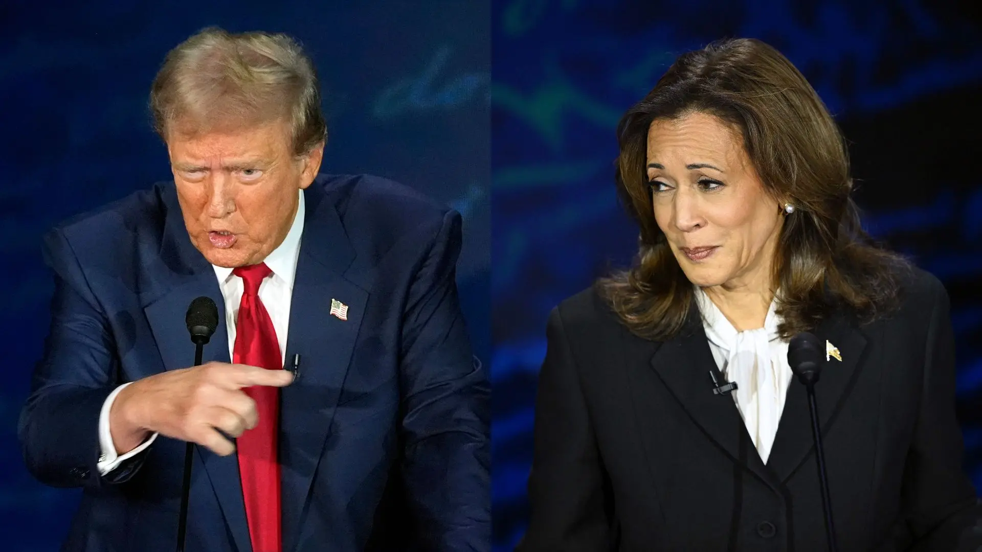 Republican presidential nominee former President Donald Trump, Democratic presidential nominee Vice President Kamala Harris speaks during presidential debate | Photo: AP
