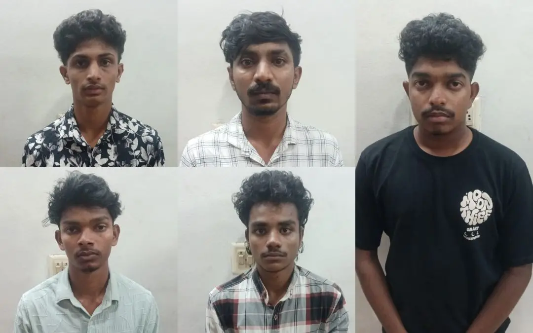 Five students taken into custody. | Photo: Special Arrangement
