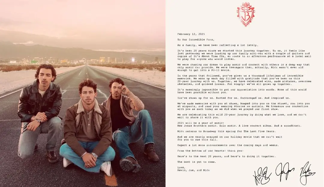 Jonas Brothers, the post shared | Photos: facebook.com/JonasBrothers
