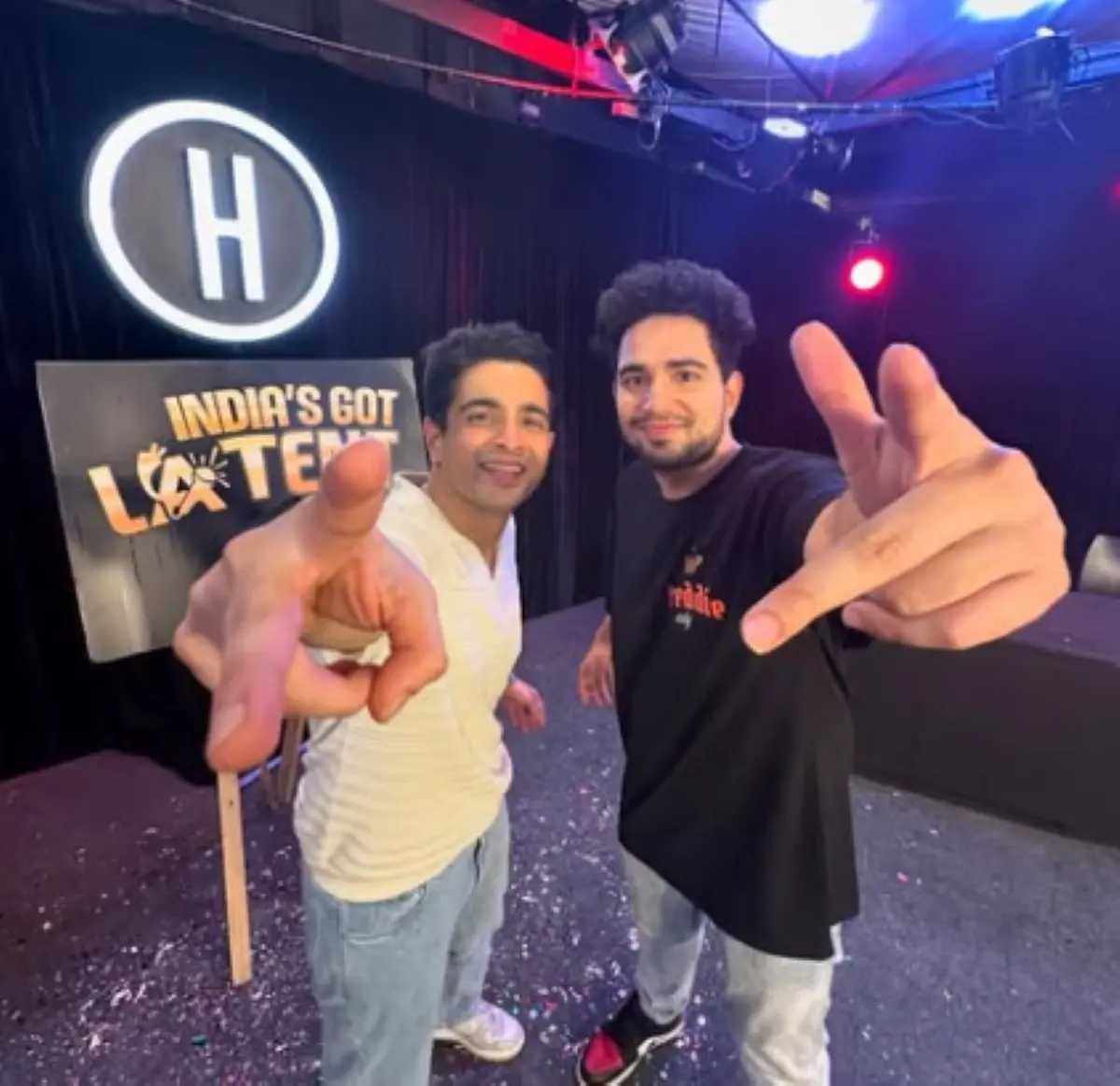 Ranveer Allahbadia and Samay Raina on the sets of India's Got Latent | Photo: Instragram / beerbiceps