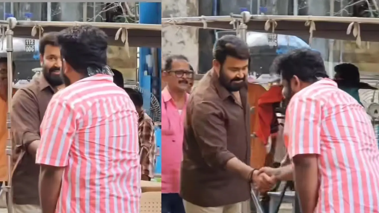 Mohanlal at the shooting location