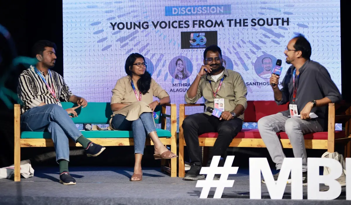 Dadapeer Jyman, Mithra Alaguvel, Kavanamaali E Santhosh Kumar at MBIFL 2025 | Photo: Mathrubhumi