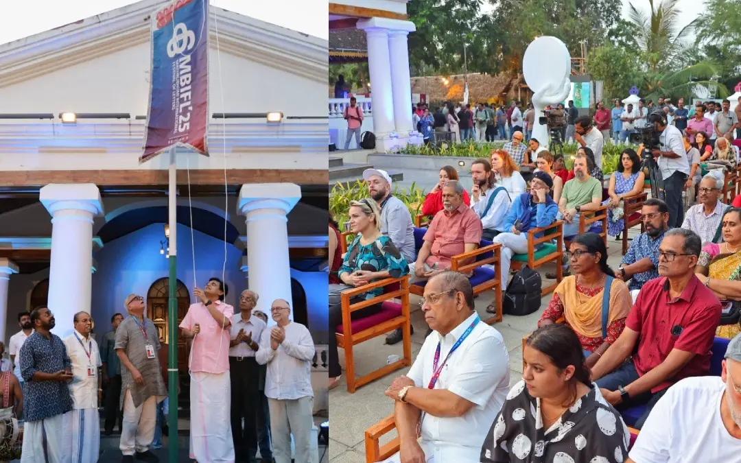 Kerala Tourism Minister PA Muhammad Riyas raising the festival flag at the venue