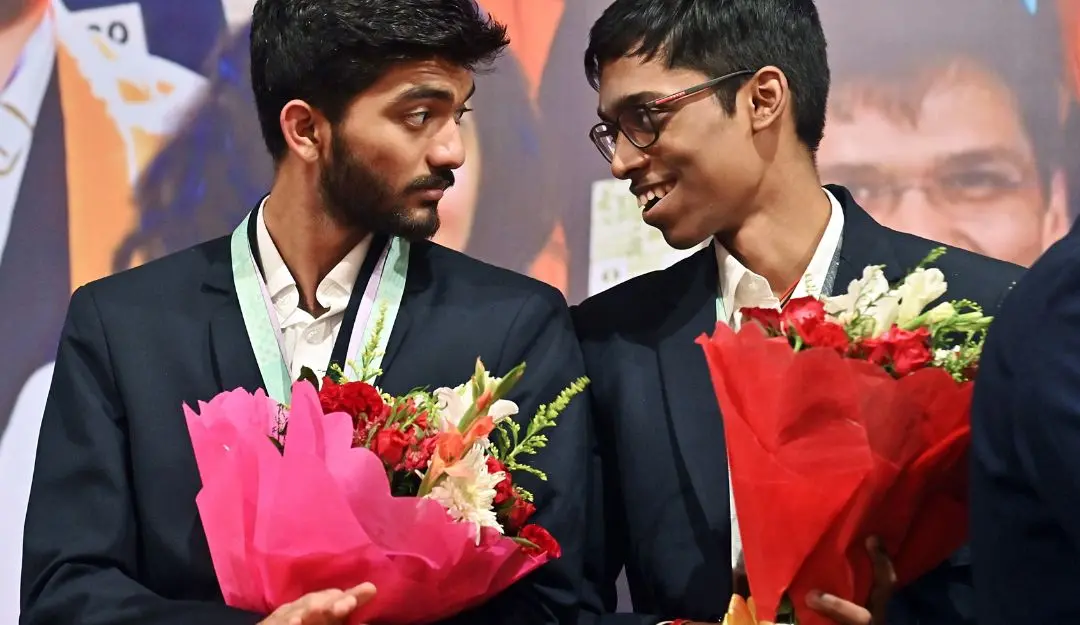 Chess players Praggnanandhaa R and Gukesh D (Photo: ANI)